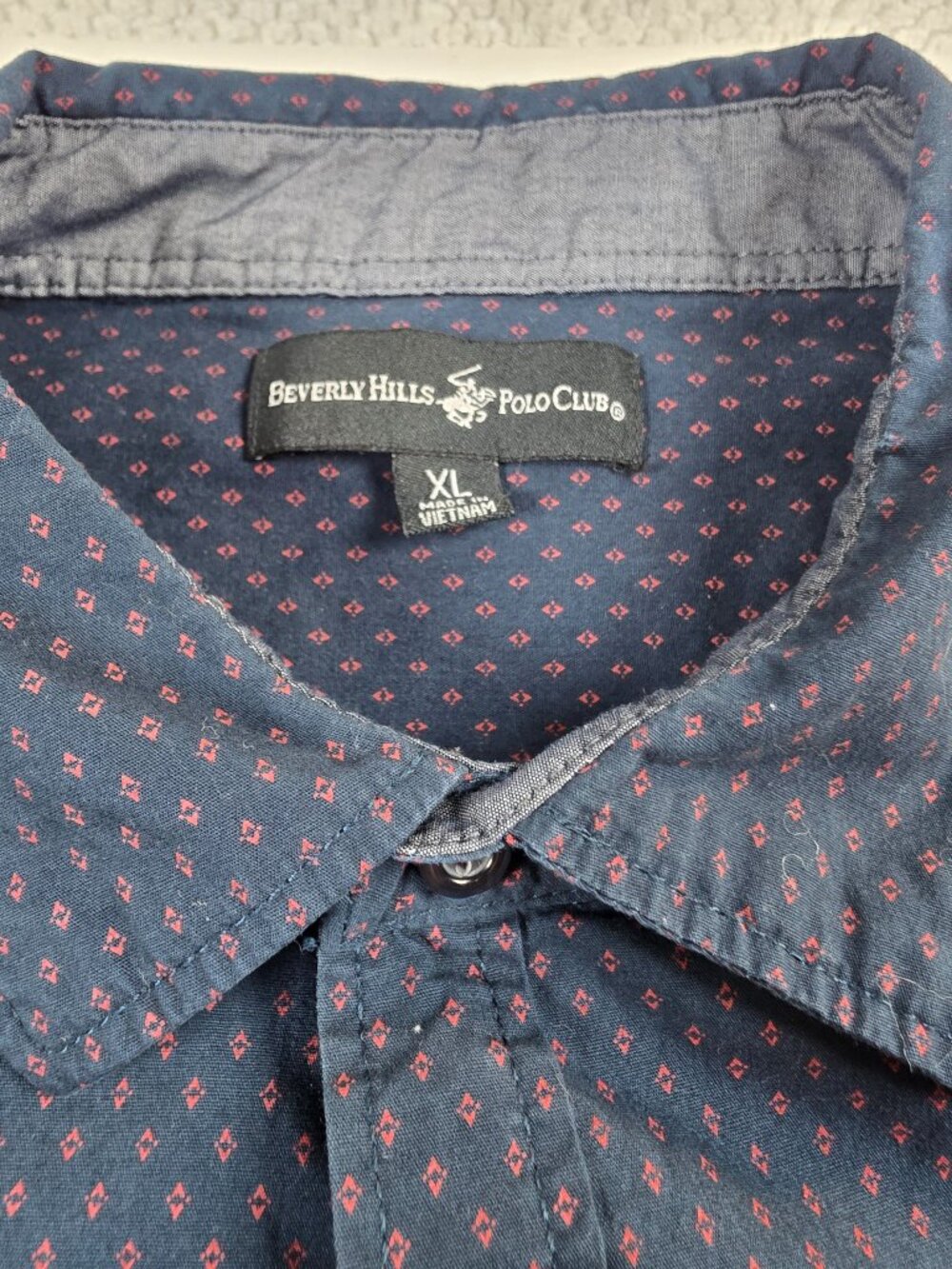 Beverly Hills PoloClub  Blue 100% Cotton Collared Shirt with Navy Logo XL